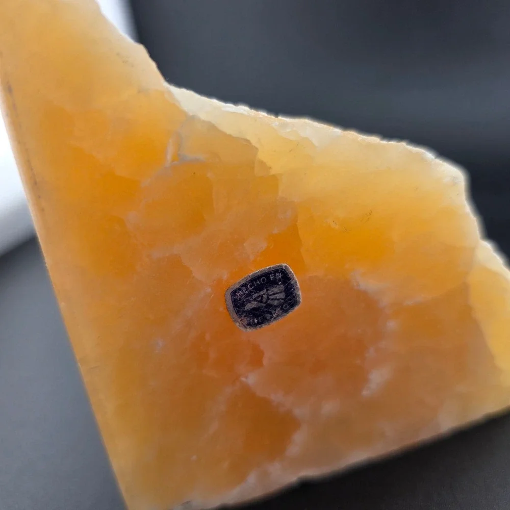 Orange‎ Calcite Bookend Natural Crystal Mineral Specimen Display Hecho En Mexico